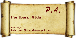 Perlberg Alda névjegykártya